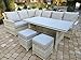 Produktbild Hohe Dinning Poly Rattan Lounge inkl. absolut wetterfester Kissen "Sunrise Havanna", inklusive zwei Hocker, Mandalika Garden