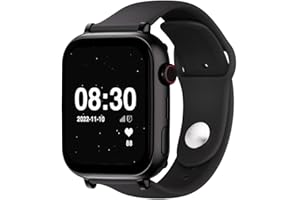 SAVEFAMILY RELOJES CON GPS SaveFamily SaveWatch Plus 4G. Orologio intelligente per bambini. Chiamata, video, Face ID, cinturini personalizzabili, ultra sottile, sfondi, musica, Bluetooth, App Store (Black is Black)