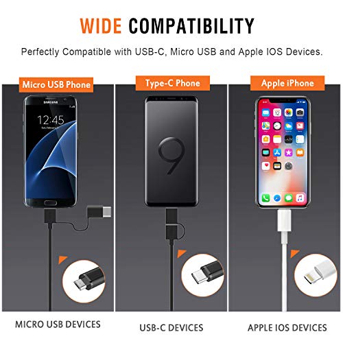 iVoler Quick Charge 3 0 Chargeur de Voiture 36W 2 Ports USB Chargeur Allume Cigare  2 QC 3 0 Port  avec C  ble iPhone  1m    2 en 1 C  ble Micro USB  