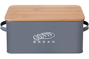 G.A HOMEFAVOR GA Homefavor Panera Contenedor de Cocina para el Pan con Tapa de bambú, 30 * 16.5 * 15cm"