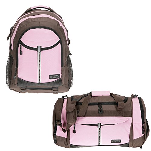 Preisvergleich Produktbild 2er SET: Schulrucksack + Sporttasche @VENTURE Rucksack Tasche / / / PINK / BRAUN