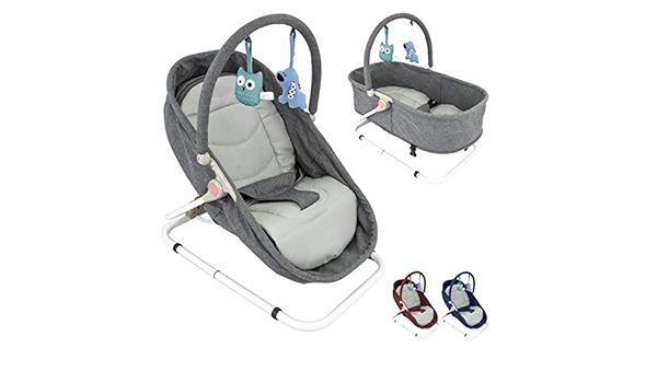 Transat Pour Bebe Convertible En Berceau 2 En 1 Gris Amazon Fr Bebe Et Puericulture