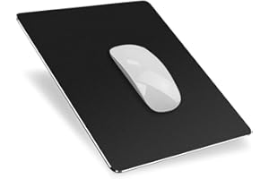 YiYunTE Alfombrilla de Ratón Aluminio Gaming PC Alfombrilla para Ratón Metalica Mouse Pad con Base PU Goma Impermeable Cojín de Ratón Lavable Antideslizante Mousepad para Ordenador Portátil Oficina