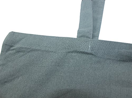 Baumwolltasche Jutebeutel unbedruckt mit zwei langen Henkeln grau 38x42cm 10 Stück - 3