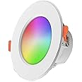 YU WELL Smart WIFI LED Recessed Downlight Tuya Smart Dimmable RGBWC Multicolor Dimmable Spot Light App Remote Control Compatible with Alexa Google Assistant (10, Watts)