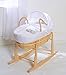 Dogs Palm Baby Moses Basket And Natural Rocking Stand