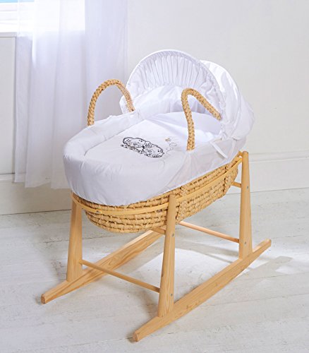 Dogs Palm Baby Moses Basket And Natural Rocking Stand