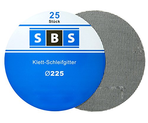 SBS® Klett Schleifgitter für Langhalsschleifer 25 Stück Ø225 mm Korn 120 SB433.3