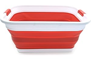 SAMMART 41L plegable plástico cesta de la colada – plegable Pop Up caja de almacenaje/organizador – Portátil lavado bañera – Cesta/cesta de ahorro de espacio