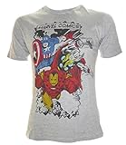  Marvel Comics - Camiseta - Manga Corta - para Hombre Gris Gris Large