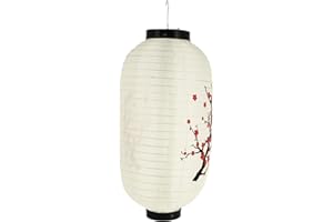 PRETYZOOM Lanterna Giapponese in Seta Con Fiori Di Prugna 19 Pollici Resistente All'Acqua Per Decorazioni Esterni Ristoranti E Feste Tradizionali