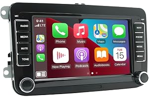 2+ Dubbel Din Bilradio för VW Transporter T5 2009-2015, 7 inch IPS Radio Display med Wireless Carplay Android 14 GPS Navi