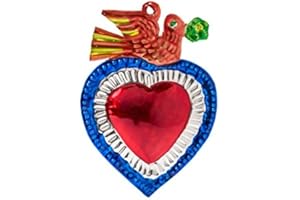 FANMEX - Fantastik - Coeur ex-voto Traditionnel - Coeur de Laiton Mexicain (Colombe)