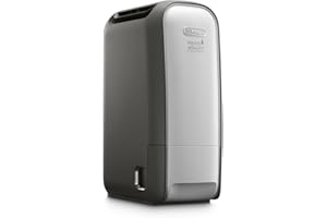 DE'LONGHI De’Longhi Tasciugo AriaDry Light - Déshumidificateur Portable pour la Maison, Zéolite et Ioniseur, Élimination Humidité 7,5L/24h, Séchage, Anti-Moisissure, Mode Swing, Minuteur, Gris (DNS80)