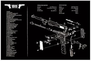 Jungle Leopard Diagramme des pièces du Tapis de Souris en Caoutchouc for Le Nettoyage des Armes à feu AR15 AK47 GL0CK SIG 1911