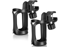 QINIFIFY AumoToo Portabotellas para Bicicleta, 2 Unidades, rotación de 360 Grados, Soporte Universal de liberación rápida para Cochecito, Bicicletas de montaña, cochecitos de bebé, Silla de Ruedas