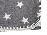 Yogilino® Babydecke 75 x 100 cm Made in Germany, 100 % Baumwolle, mit dekorativer Häkelkante, Maschinenwaschbar bis 30º C, trocknergeeignet, grau mit weißen Sternen - 2