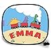 123t ANI-MATES DINO CHOO CHOO PERSONALISED Baby/Child Vehicle Sunshade x 1 birthday funny gift for him for her