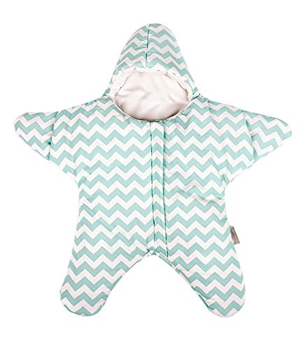 Finerolls Cotton Baby Starfish Sleeping Bag Super Soft Newborn Sleepsack Autumn Winter Warm Strollers Bed Swaddle Blanket Wrap - Suitable for about 0-12M Baby (Green)