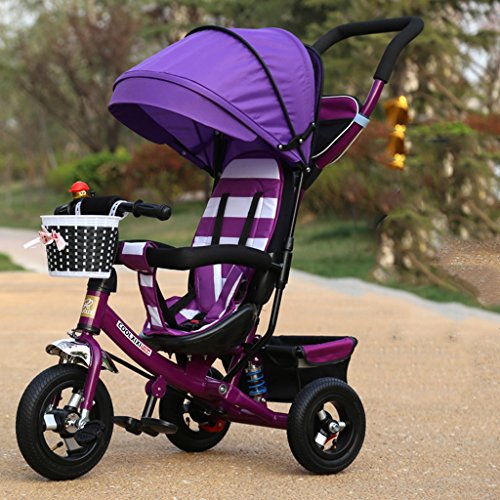 Preisvergleich Produktbild KA-ALTHEA- Kinder Tricycle Faltrad Spaziergänger Kinderfahrrad Kinderwagen (Schaum Räder, Lufträder) Kinderroller Skateboard Fahrrad Walker Tricycle ( farbe : Lila , größe : B )