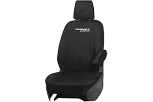 JH AUTOSTORES Fully Tailored Heavy Duty Waterproof Driver's Side Single Van Seat Cover Black - To Fit Ford Transit Custom