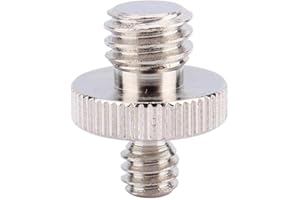 YOSOO 5Pcs Vis 1/4 à 3/8in filetage acier chromé double filetage extérieur Adaptateur pour appareil photo Trépied/Monopode et plateau rapide