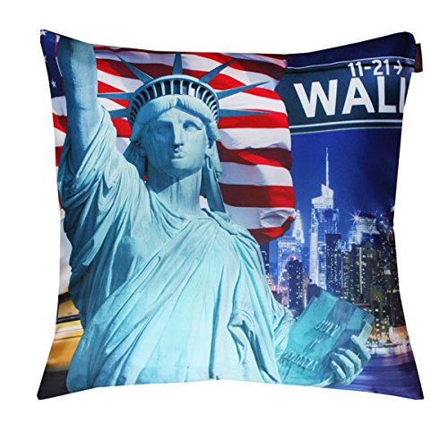 Kissenbezug Kissenhülle "Serie - Travel - New York" 40x40cm 100% Polyester Modern Druckmotiv Deko