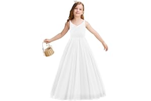 NNJXD Abito da Ballo da Cerimonia per Ragazza di Fiori Abito da Ballo Principessa Taglia 5-15 Anni