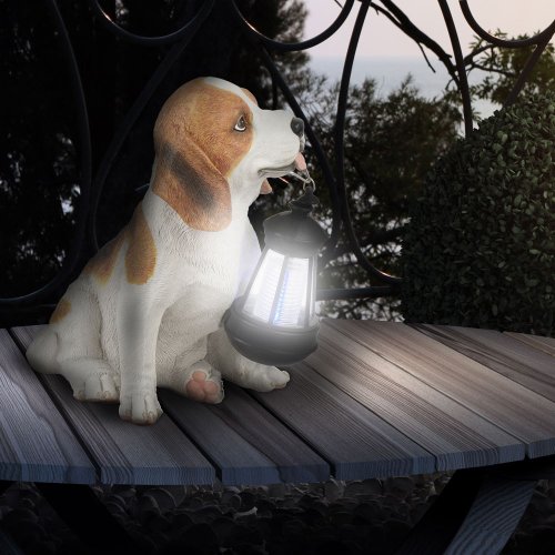 Globo Solar Außenleuchte Kunststoff Hund schwarz-weiß1 x LED weiß, 22 x 17 cm, H: 25.5 cm, 33371 - 4