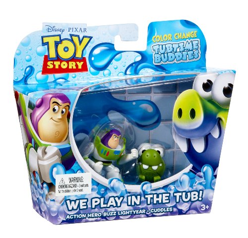 Toy Story - Colour Change Tubtime Buddies Figure 2 Pack - Buzz Lightyear & Cuddles