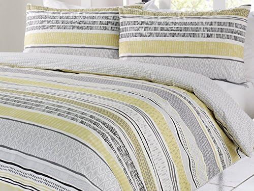 Nineteen11 "Tanami" Tribal Geometric striped Duvet Cover Set, Ochre, Double