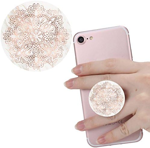 Expanding Stand and Grip for Smart phones and Tablets,pop Multi-function Mounts and Mount cellular phone Holder socket Collapsible White black Rose gold Mandala flower marble