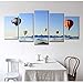 Produktbild xkkzka Leinwand Poster Wohnkultur Wandbilder 5 Stück/Stücke Luftballon Seelandschaft Kunst Malerei Modulare Hd Gedruckt Wohnzimmer -Rahmen