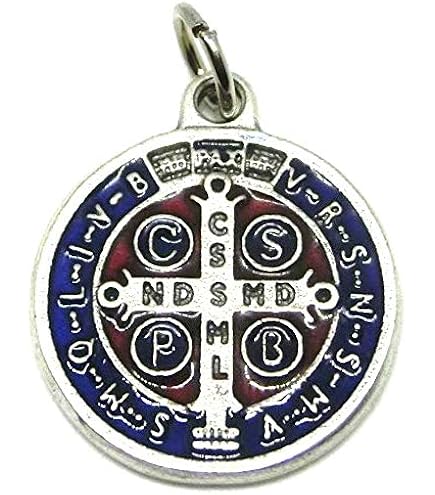 GTBITALY 60.422.30 Médaille Clé De Saint Benoît Croix Avec Bague Argent Taille 5 Cm - Fabriquée En Italie