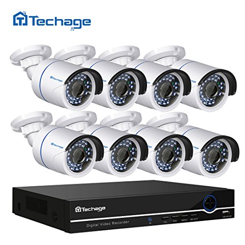 Preisvergleich Produktbild Techache 8CH 1080P POE NVR CCTV-System-Innenaußenwasserdichtes HauptSicherheit Surveillance Kit mit 8PCS IP-Kamera, ohne Festplatte