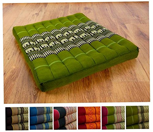 Kapok Sitzkissen 50cm x 50cm, Outdoorkissen der Marke Asia Wohnstudio, Gartenbankauflage, Stuhlauflage, Bodensitzkissen, Meditationskissen
