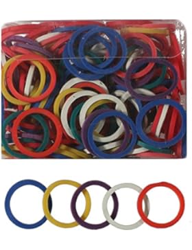 Haargummis, mehrfarbig, Kautschuk, 100 Stück