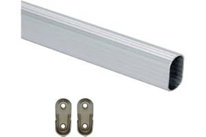 CASAXXL Kleiderstange für Kleiderschrank- oder Wandmontage - Vielseitig einsetzbares, ovales Metall Schrankrohr in verschiedenen Größen (70 cm)