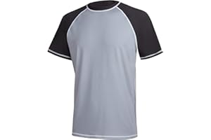 MILANKERR Mens Shirts UV Rash Guards Short Sleeves Quick Dry Swimming Top Surfing Sun Protection 50+ Diving Wetsuits Swimsuit