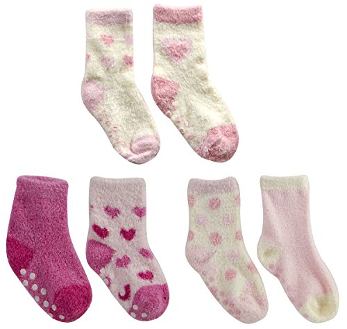 TICK TOCK Baby Girls Cosy Socks 2 Pairs Microfibre Super Soft Warm Gripper Dot