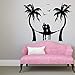 Produktbild JXLK Palms Tree Wandaufkleber Strand Sea Gull Wandkunstwand Vinyl Liebe Paar Entspannen Wandtattoo Seaside Art Decor Fenster Poster