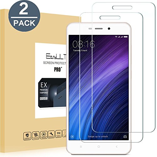 EasyULT  2 Pack  Protector de Pantalla XIAOMI REDMI 4A   Protector Pantalla de Cristal Templado para XIAOMI REDMI 4A   Transparente Dureza de Grado 9H 