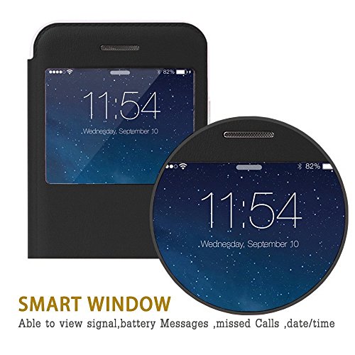 iPhone 6 Plus/6S Plus window case, TOTU Touch Series Folio Flip PU Leather Smart View Window Case Cover with Kickstand and [Metal Sensor] for Apple iPhone 6 Plus / iPhone 6S Plus 5.5 inch