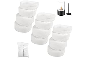 IXYHKB 12 pezzi lana ceramica lana ceramica per camini bioetanolo, 8,6 x 8,6 x 2,8 cm, lana ceramica, etanolo, spugna in ceramica per bruciatori a bioetanolo, accessori per camini da tavolo per