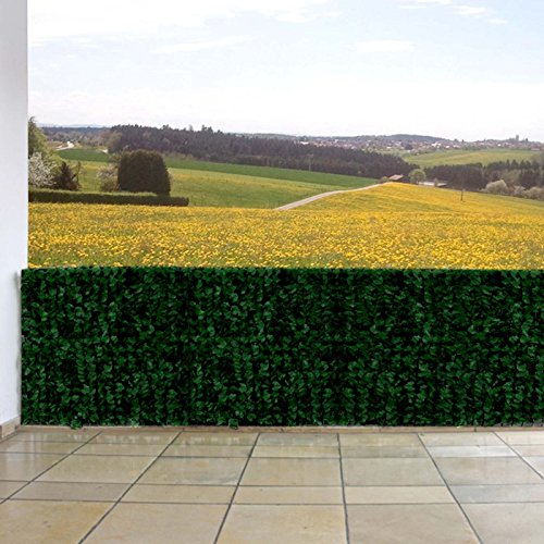 Sichtschutz Windschutz Verkleidung für Balkon Terrasse Zaun ~ Blatt dunkel 300 x 100 cm - 2