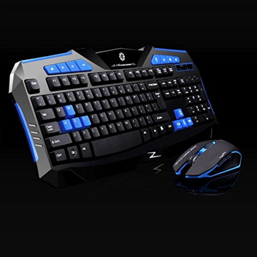 Zolimx 2.4G Wireless Gaming Tastatur und Maus Set nach Multimedia Computer Gamer (Blau) - 2