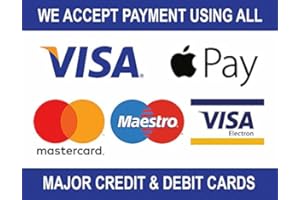 CHICBANNERS Notice All Major Credit & Debit Cards V2 Accepted Visa Master Card Sign Self Adhesive Gloss Sticker 160mm x 125mm