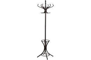 Headbourne Solid Wood Traditional Floor Standing Hat Coat Umbrella Stand - Walnut Varnish
