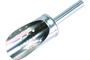 APS czerpak do lodu, łyżka do porcjowania, czerpak do lodu, wyposażenie barowe, perforowana, idealna do napełniania wąskich szklanek, stal nierdzewna, 5 x 5 cm, 19 cm wysokości