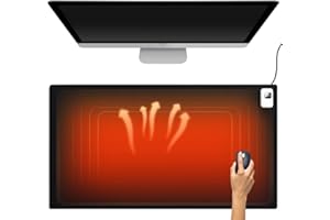 mizikuu Tapis de Souris Chauffant, 40 * 82cm Tapis de Bureau avec Affichage de la Température Étanche Tapis de Souris Grand Tapis de Clavier Souris pour Bureau, La Maison en Hiver